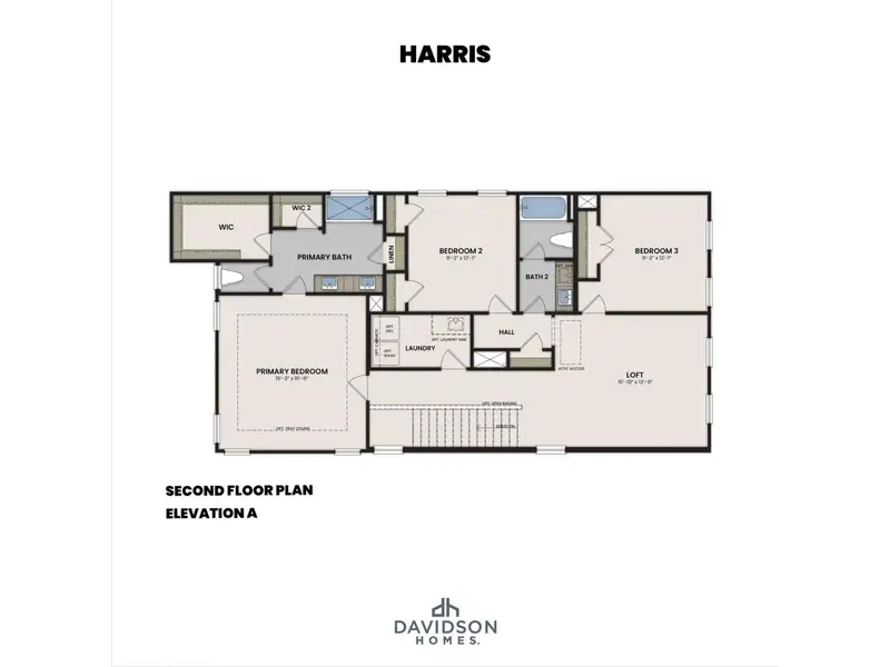 2D floor plan layout for the The Harris A by Davidson Homes LLC in Forestville Yard, Knightdale, NC (Image 4). 2D floor plan layout for the The Harris A by Davidson Homes LLC in Forestville Yard, Knightdale, NC (Image 4).