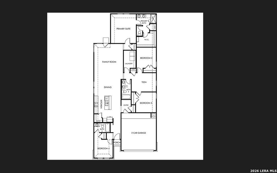 2D floor plan layout of this home in Arcadia Ridge - Premier Series, San Antonio, TX (Image 3).