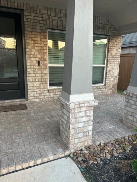 These posts accent the entry porch These posts accent the entry porch