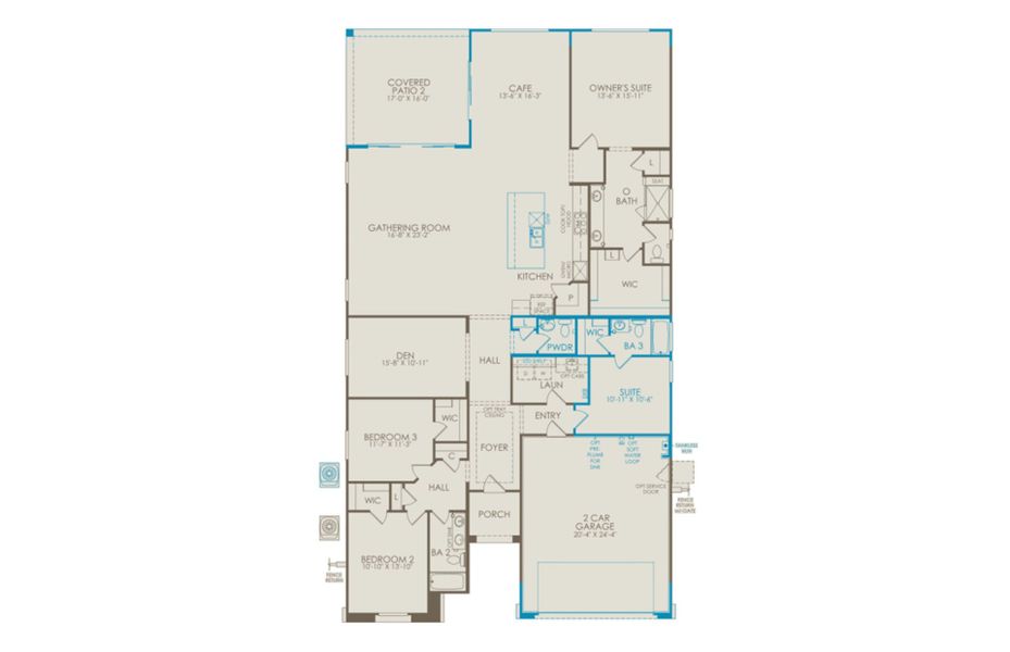 2D floor plan layout of this home in Artisan at Asante, Surprise, AZ (Image 3).