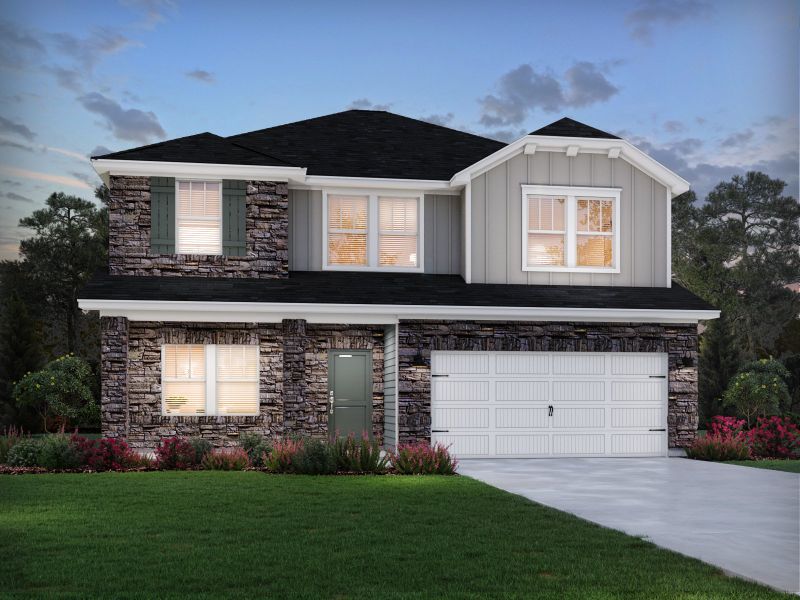 Representative exterior photo of a completed home built from the Brentwood by Meritage Homes in Nelson's Creek, Mocksville, NC (Image 23).