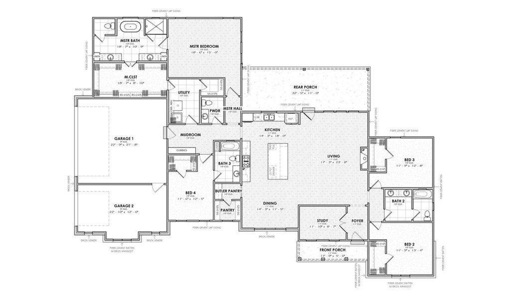 2D floor plan layout of this home in Chapel Bend, Montgomery, TX (Image 4). 2D floor plan layout of this home in Chapel Bend, Montgomery, TX (Image 4).