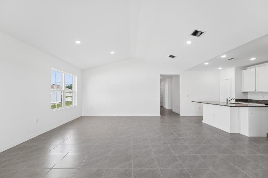Kitchen, Dining Area & Great Room