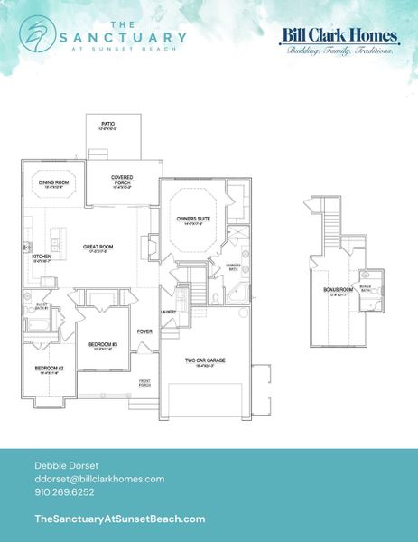 2D floor plan layout of this home in The Sanctuary at Sunset Beach, Sunset Beach, NC (Image 4).