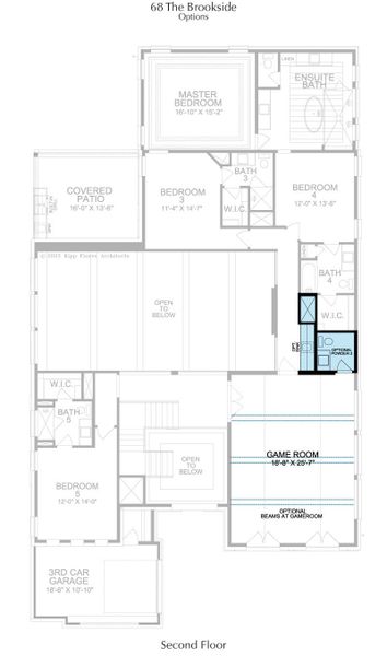 2D floor plan layout for the Brookside 67M by Landon Homes in Fields Prestige - 60's, Frisco, TX (Image 23).
