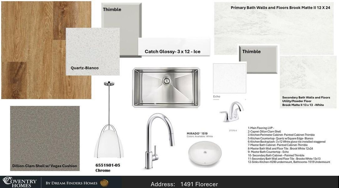Sample of building materials used in homes in Escondido, Magnolia (Image 4). Sample of building materials used in homes in Escondido, Magnolia (Image 4).