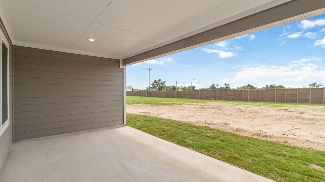 Exterior details and patio area of a home in Railhead, Cedar Creek (Image 4). Exterior details and patio area of a home in Railhead, Cedar Creek (Image 4).