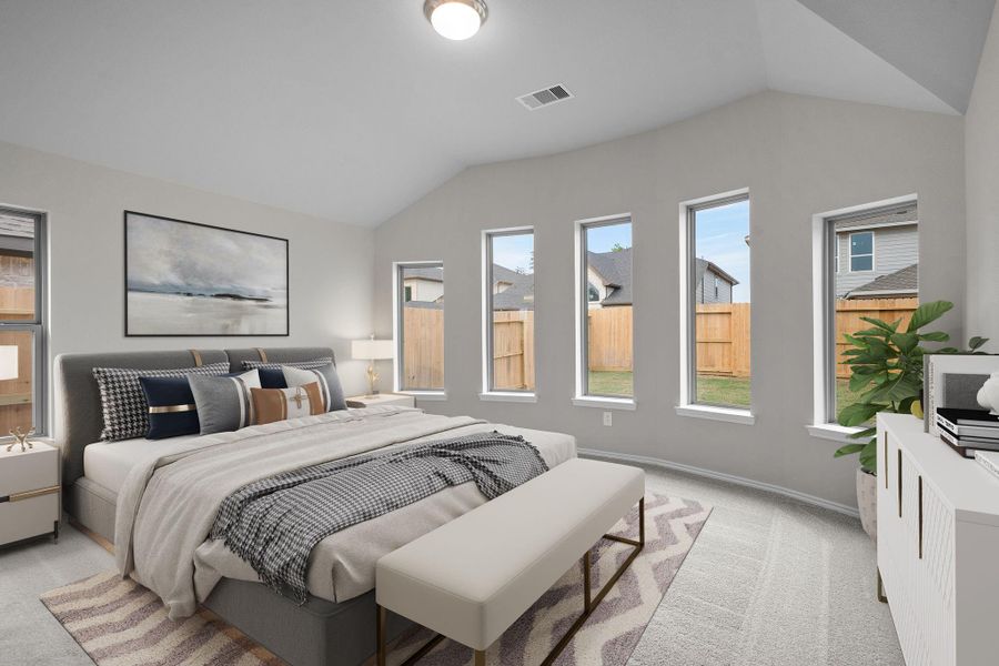 Furnished interior view inside a new home in The Highlands 45', Porter (Image 12).