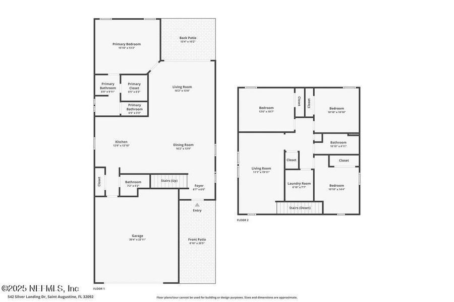 2D floor plan layout of this home in Silver Landing at SilverLeaf, St. Augustine, FL (Image 4).