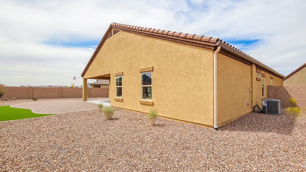 Representative exterior photo of a completed home built from the Citrine - Plan 5042 by D.R. Horton in Sycamore Vista, Vail, AZ (Image 22). Representative exterior photo of a completed home built from the Citrine - Plan 5042 by D.R. Horton in Sycamore Vista, Vail, AZ (Image 22).