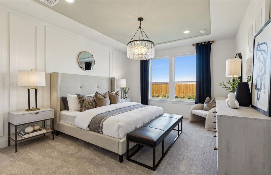 Elegant owner's suite with large windows *model representation Elegant owner's suite with large windows *model representation