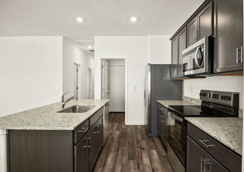 The kitchen comes with stainless steel, upgraded appliances included.