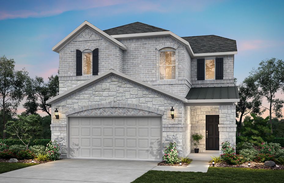 Representative exterior photo of a completed home built from the Maroon by Pulte Homes in Ribbonwood, Aubrey, TX (Image 20). Representative exterior photo of a completed home built from the Maroon by Pulte Homes in Ribbonwood, Aubrey, TX (Image 20).