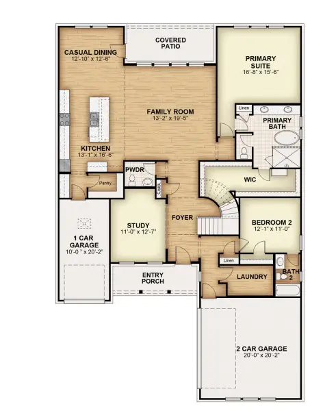 2D floor plan layout for the Louis - 60 ft Home Site by Rockwell Homes in Nelson Lake Estates, Rockwall, TX (Image 5). 2D floor plan layout for the Louis - 60 ft Home Site by Rockwell Homes in Nelson Lake Estates, Rockwall, TX (Image 5).