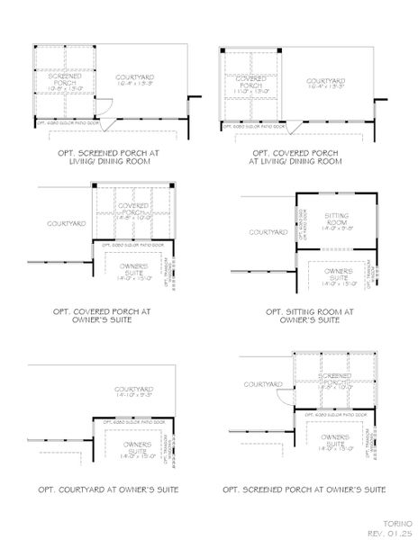 2D floor plan layout for the Torino by Epcon Communities in The Courtyards at Oak Grove, Durham, NC (Image 26).