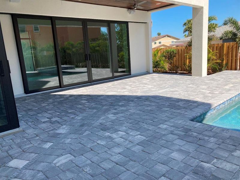 Lanai with wood ceiling Lanai with wood ceiling