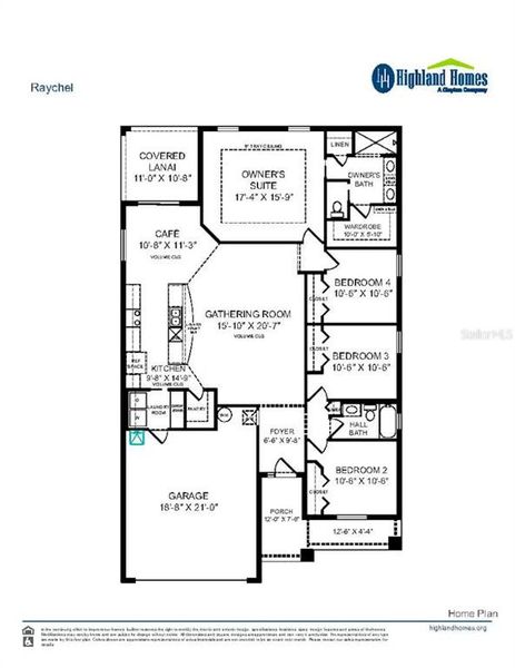 2D floor plan layout of this home in Sunridge Chase, Ruskin, FL (Image 2).