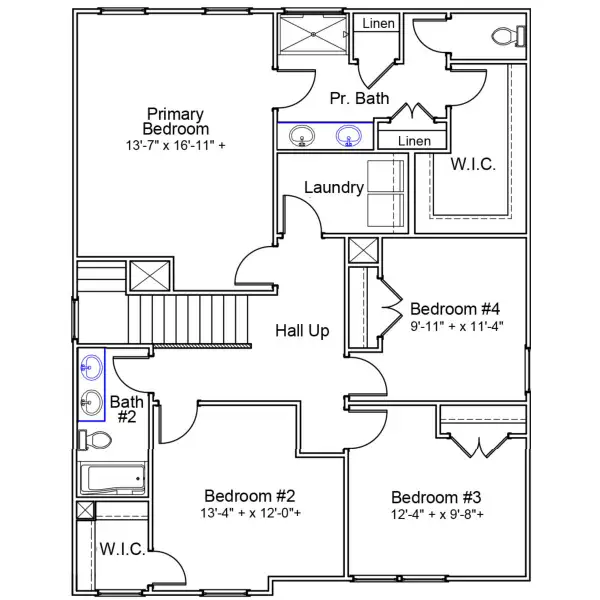 2D floor plan layout of this home in River Tide Farms, Bolivia, NC (Image 3).
