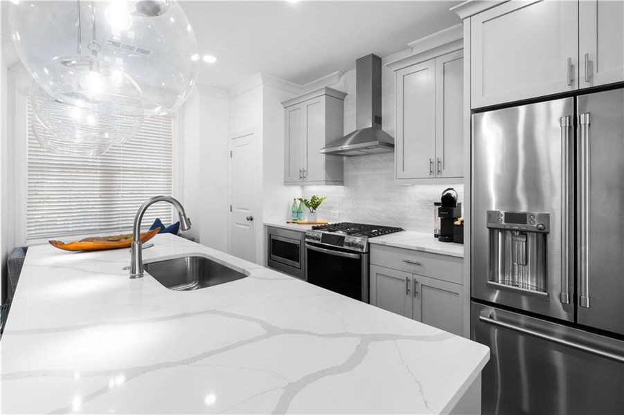 Furnished interior view inside a new home in Brackley Townhomes, Cumming (Image 38). Furnished interior view inside a new home in Brackley Townhomes, Cumming (Image 38).