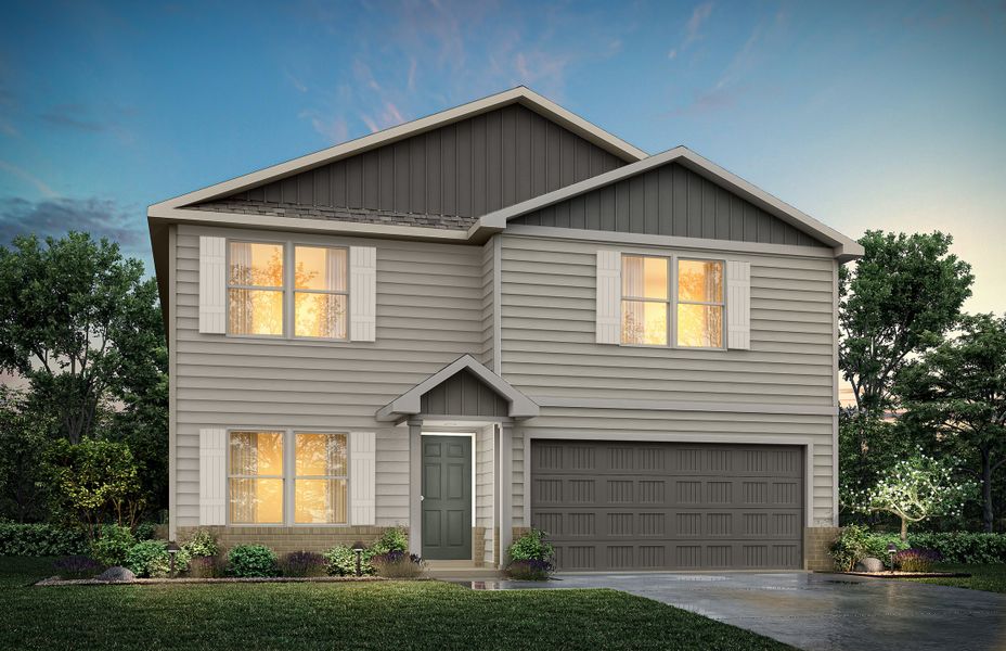 Representative exterior photo of a completed home built from the Roosevelt by National HomeCorp in Villages of Mayfield, Cleburne, TX (Image 2). Representative exterior photo of a completed home built from the Roosevelt by National HomeCorp in Villages of Mayfield, Cleburne, TX (Image 2).