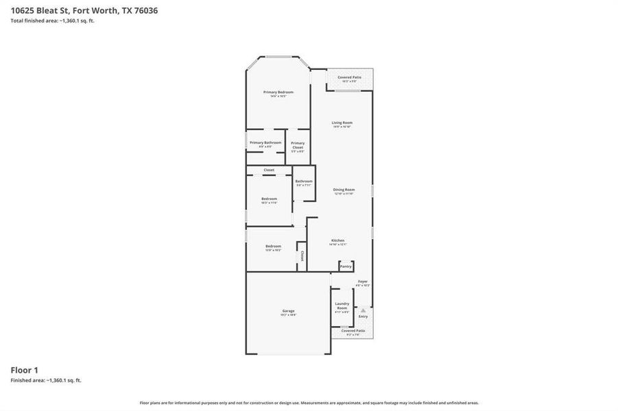 2D floor plan layout of this home in Deer Creek, Fort Worth, TX (Image 5).