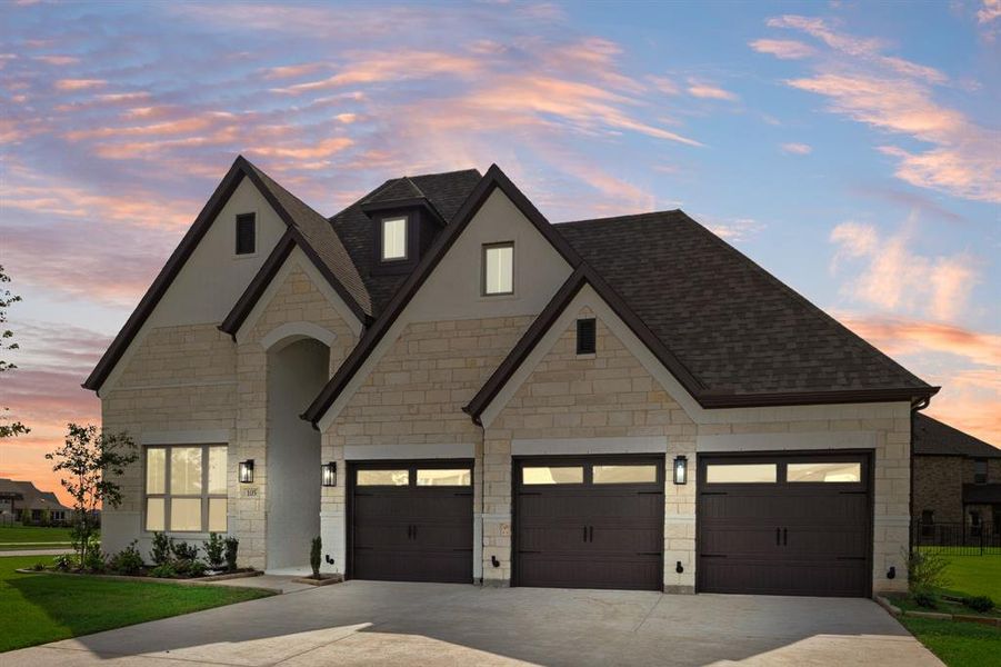 Front exterior of a new home in Heath Golf and Yacht, Heath, TX, highlighting curb appeal (Image 23).