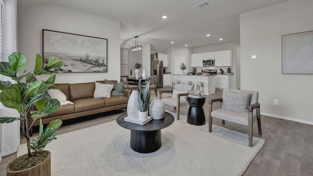 Representative furnished interior of a home built from the The Irvine by D.R. Horton in Arroyo Ranch, Seguin (Image 3).