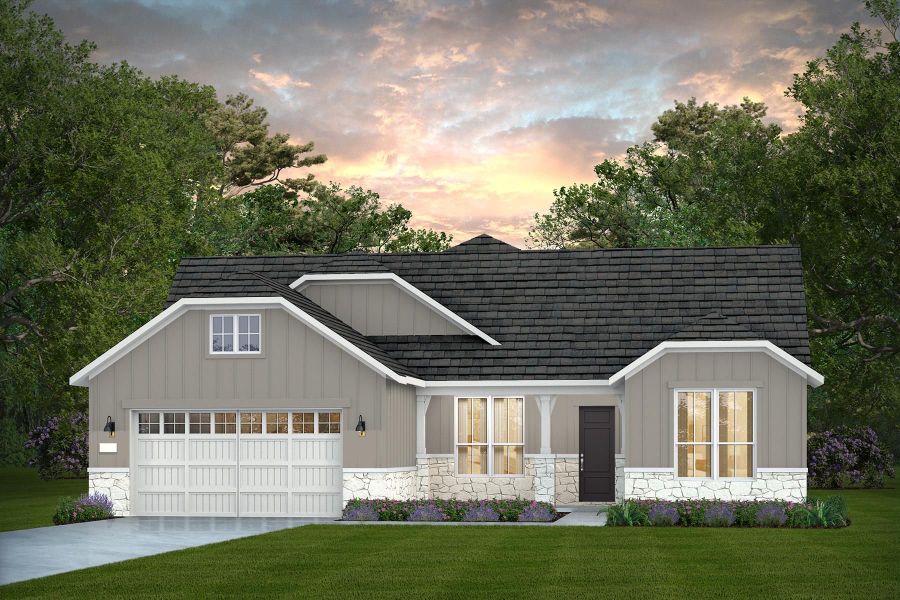 Representative exterior photo of a completed home built from the Stellar by Del Webb in Sun City Texas, Georgetown, TX (Image 35). Representative exterior photo of a completed home built from the Stellar by Del Webb in Sun City Texas, Georgetown, TX (Image 35).