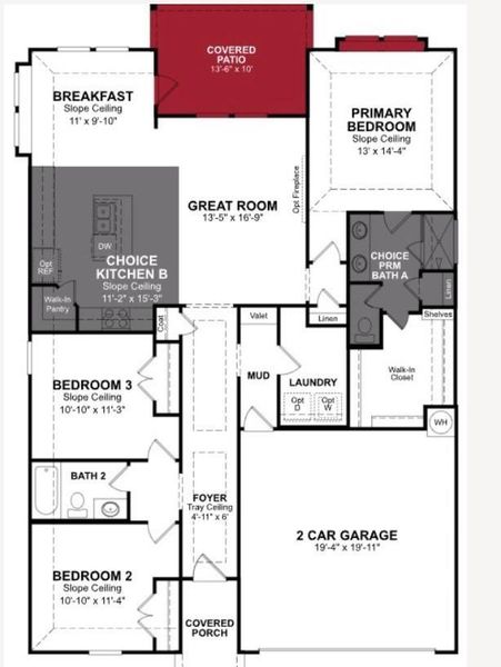 2D floor plan layout of this home in Laurel Landing, Alvin, TX (Image 5).