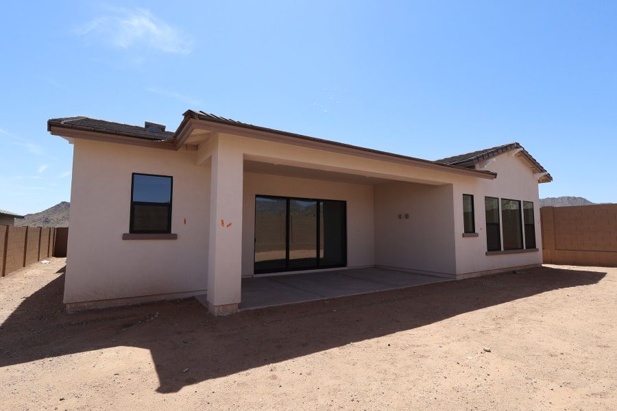 Exterior details and patio area of a home in Overlook at Verrado Regent Hills, Buckeye (Image 3).