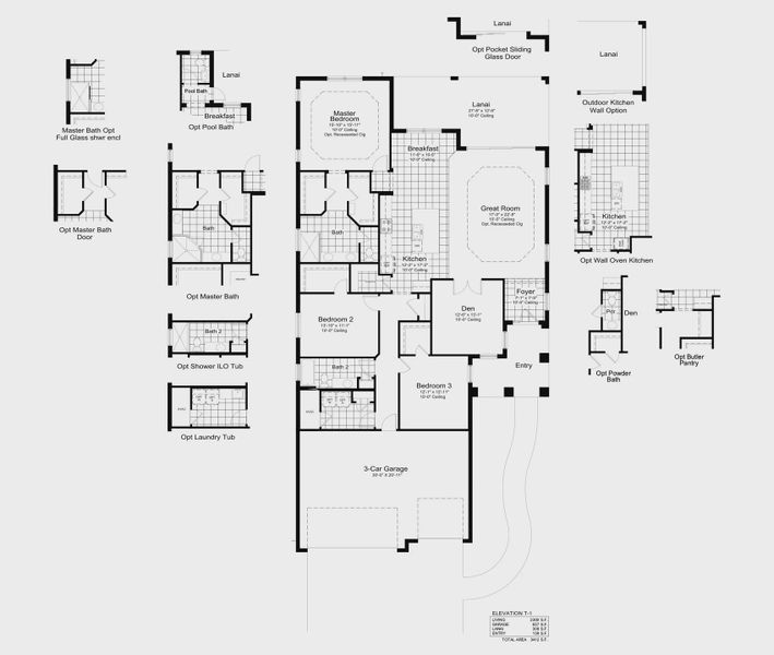 2D floor plan layout for the Bright Meadow 2 by Neal Communities in Wildleaf at North River Ranch, Parrish, FL (Image 5).