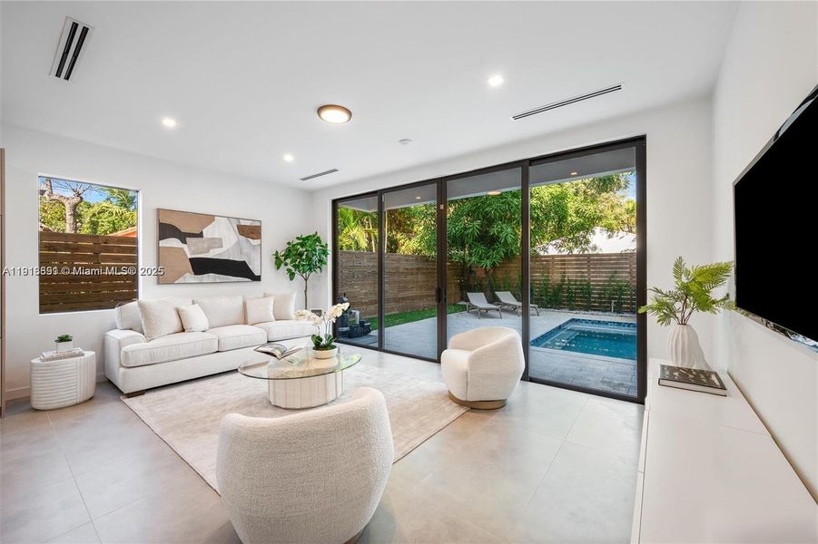 Furnished interior view inside a new home in , Miami (Image 22).