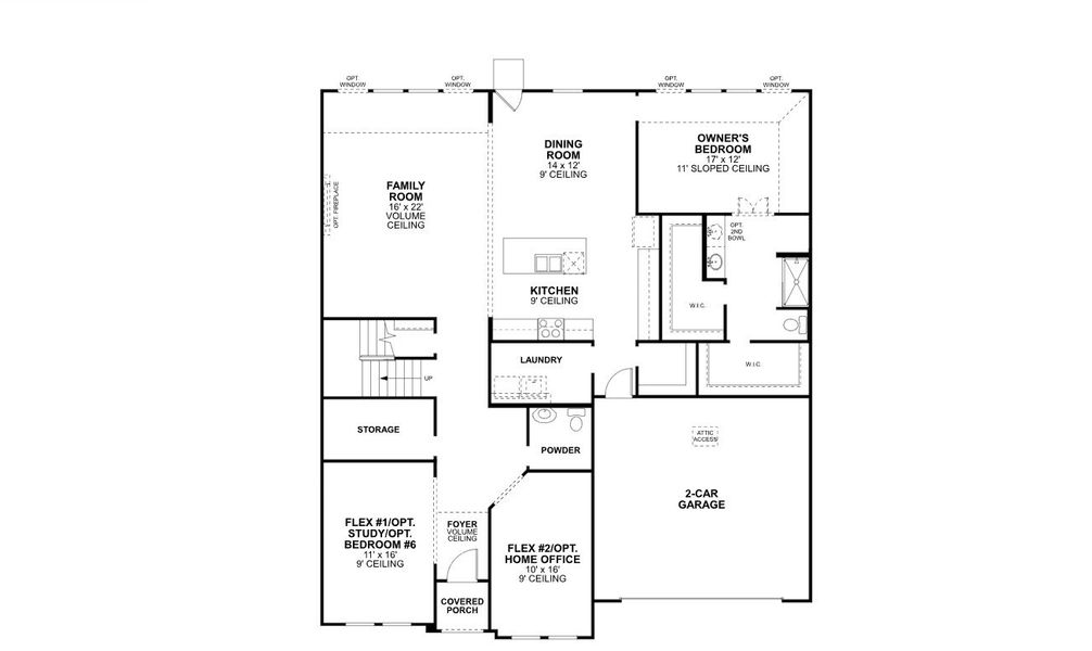 2D floor plan layout of this home in The Preserve, Justin, TX (Image 4).