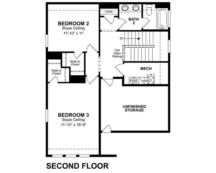 2D floor plan layout for the Alpine by Beazer Homes in Waterbend: Arbors 40', Euless, TX (Image 4).