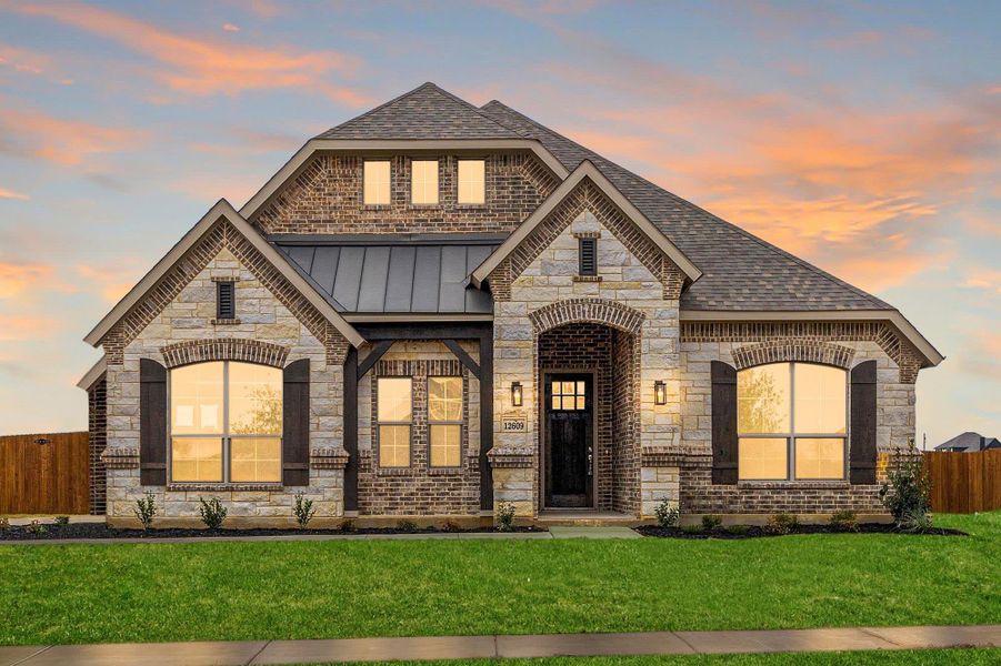 Elevation C with Stone | Concept 2373 at Coyote Crossing in Godley, TX by Landsea Homes Elevation C with Stone | Concept 2373 at Coyote Crossing in Godley, TX by Landsea Homes