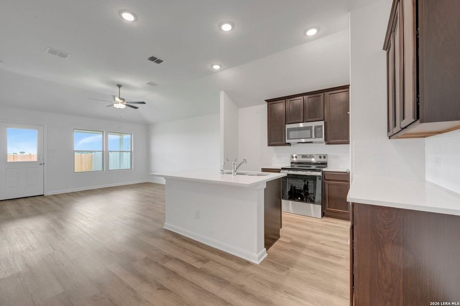 Furnished interior view inside a new home in Meadows at Clear Springs, New Braunfels (Image 11). Furnished interior view inside a new home in Meadows at Clear Springs, New Braunfels (Image 11).