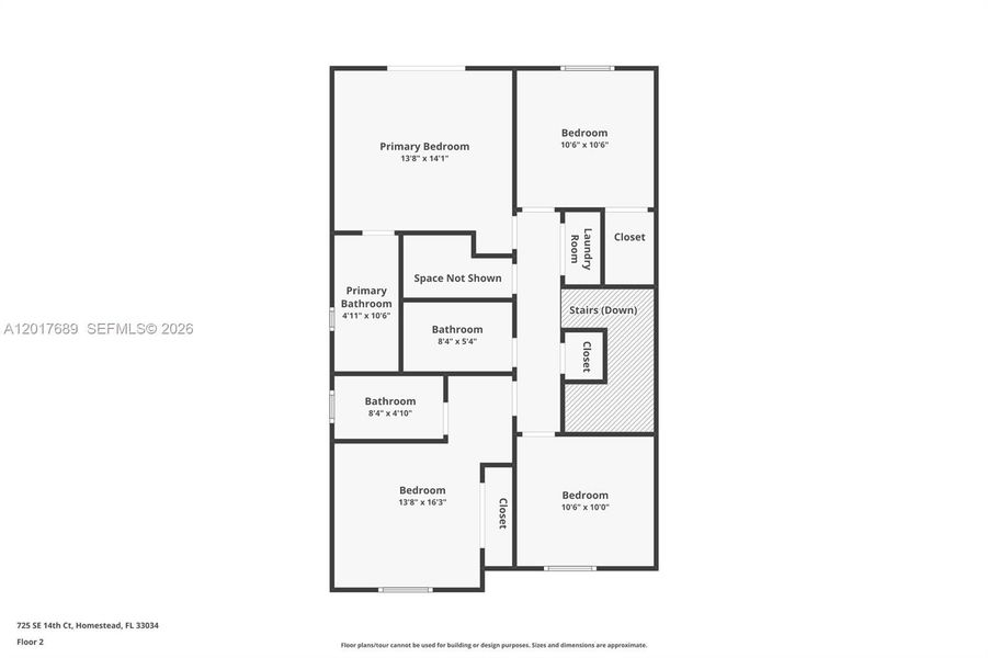 2D floor plan layout of this home in , Homestead, FL (Image 7).