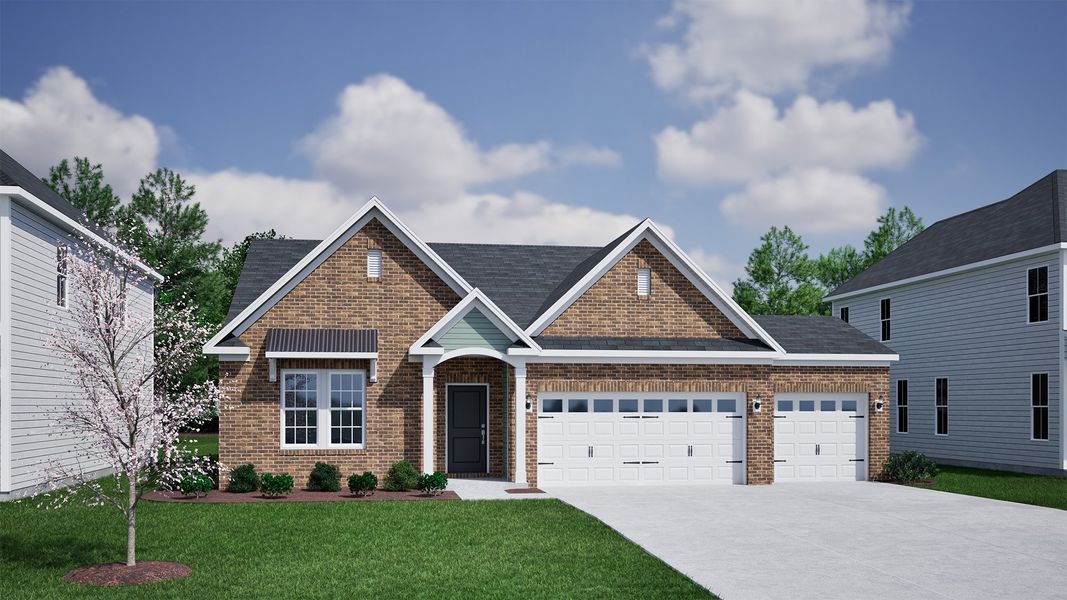 Representative exterior photo of a completed home built from the Bates II - Vanguard Collection by Mungo Homes in Rogers Spring, Graham, NC (Image 23).