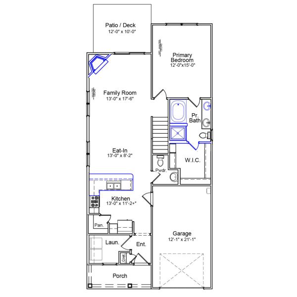 2D floor plan layout of this home in The Falls, Blythewood, SC (Image 5).