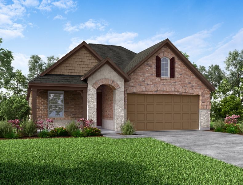 Representative exterior photo of a completed home built from the Quintera by Beazer Homes in Arabella on the Prairie: Premier Collection, Richmond, TX (Image 15). Representative exterior photo of a completed home built from the Quintera by Beazer Homes in Arabella on the Prairie: Premier Collection, Richmond, TX (Image 15).