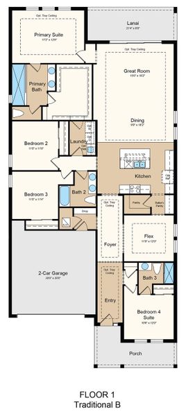 2D floor plan layout of this home in Lochside, Mount Dora, FL (Image 3). 2D floor plan layout of this home in Lochside, Mount Dora, FL (Image 3).
