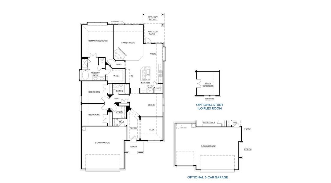 2D floor plan layout for the Concept 1991 by Landsea Homes in Chisholm Hills, Cleburne, TX (Image 4).
