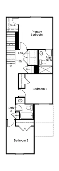 2D floor plan layout of this home in Brooks Mill - Edge Series, Durham, NC (Image 3).