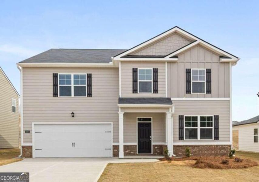 Front exterior of a new home in Jackson Landing, Jefferson, GA, highlighting curb appeal (Image 1). Front exterior of a new home in Jackson Landing, Jefferson, GA, highlighting curb appeal (Image 1).