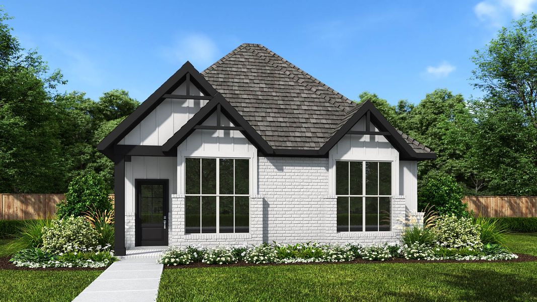 Representative exterior photo of a completed home built from the 1745W by Perry Homes in The Heights at Uptown Celina, Celina, TX (Image 3).