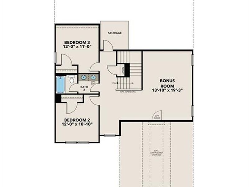 2D floor plan layout of this home in Wehunt Meadows, Hoschton, GA (Image 2).
