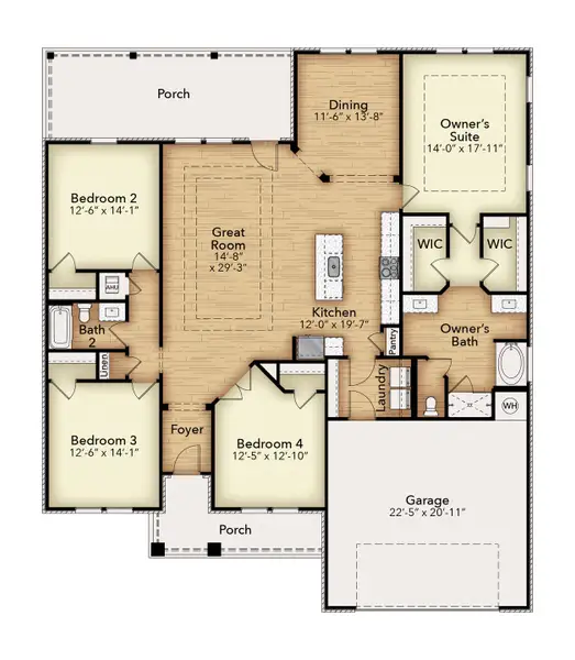 2D floor plan layout for the The Sapphire by Herbst Homes in Prosperity Point, Milton, FL (Image 5).