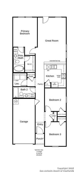 2D floor plan layout of this home in Spanish Trails, San Antonio, TX (Image 4).