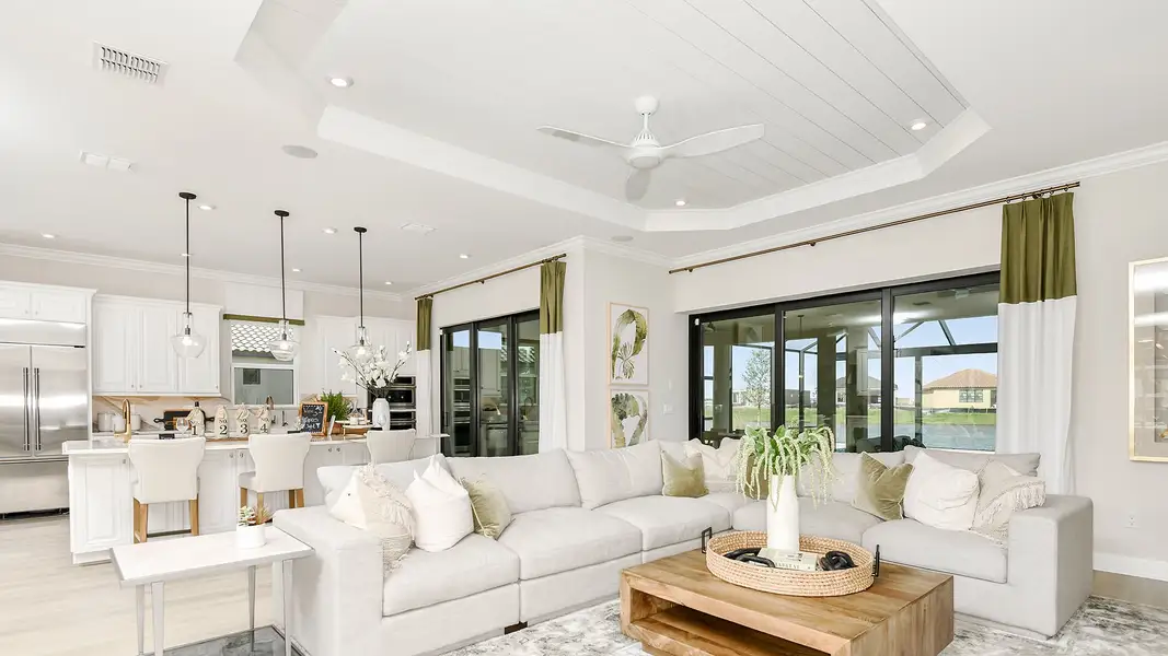 Furnished interior view inside a new home in Esplanade at Tradition, Port St. Lucie (Image 4).