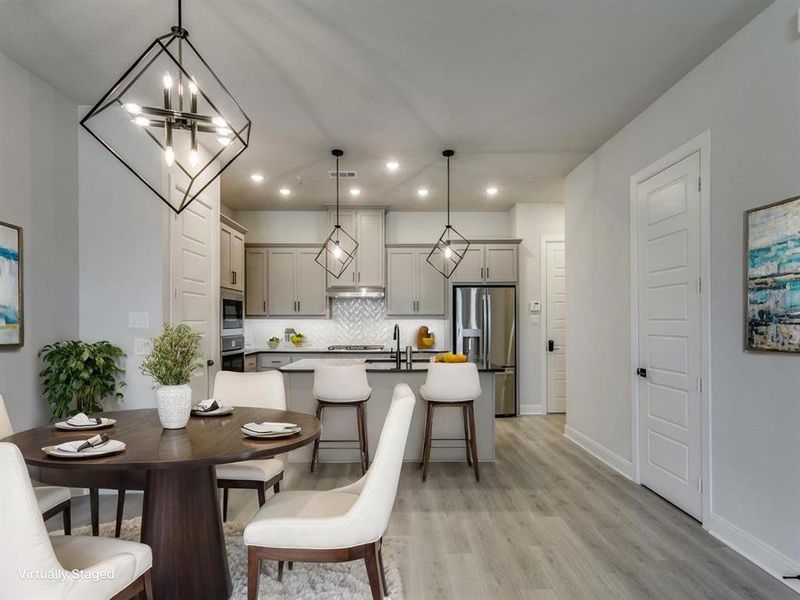 Furnished interior view inside a new home in Hillside at Las Colinas, Irving (Image 9). Furnished interior view inside a new home in Hillside at Las Colinas, Irving (Image 9).